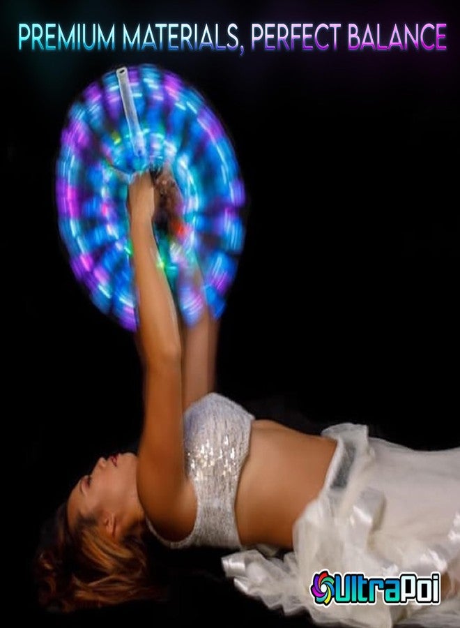 مجموعة UltraPoi HelixPoi بمقابض غير مضيئة بتقنية LED - أكثر من 70 وضعًا لونيًا - عصي إضاءة LED Poi مع حافظات متينة ناعمة وأربطة قابلة للتعديل - مثالية لعروض الفنون الحركية في المهرجانات الموسيقية والحفلات الصاخبة - Image 5